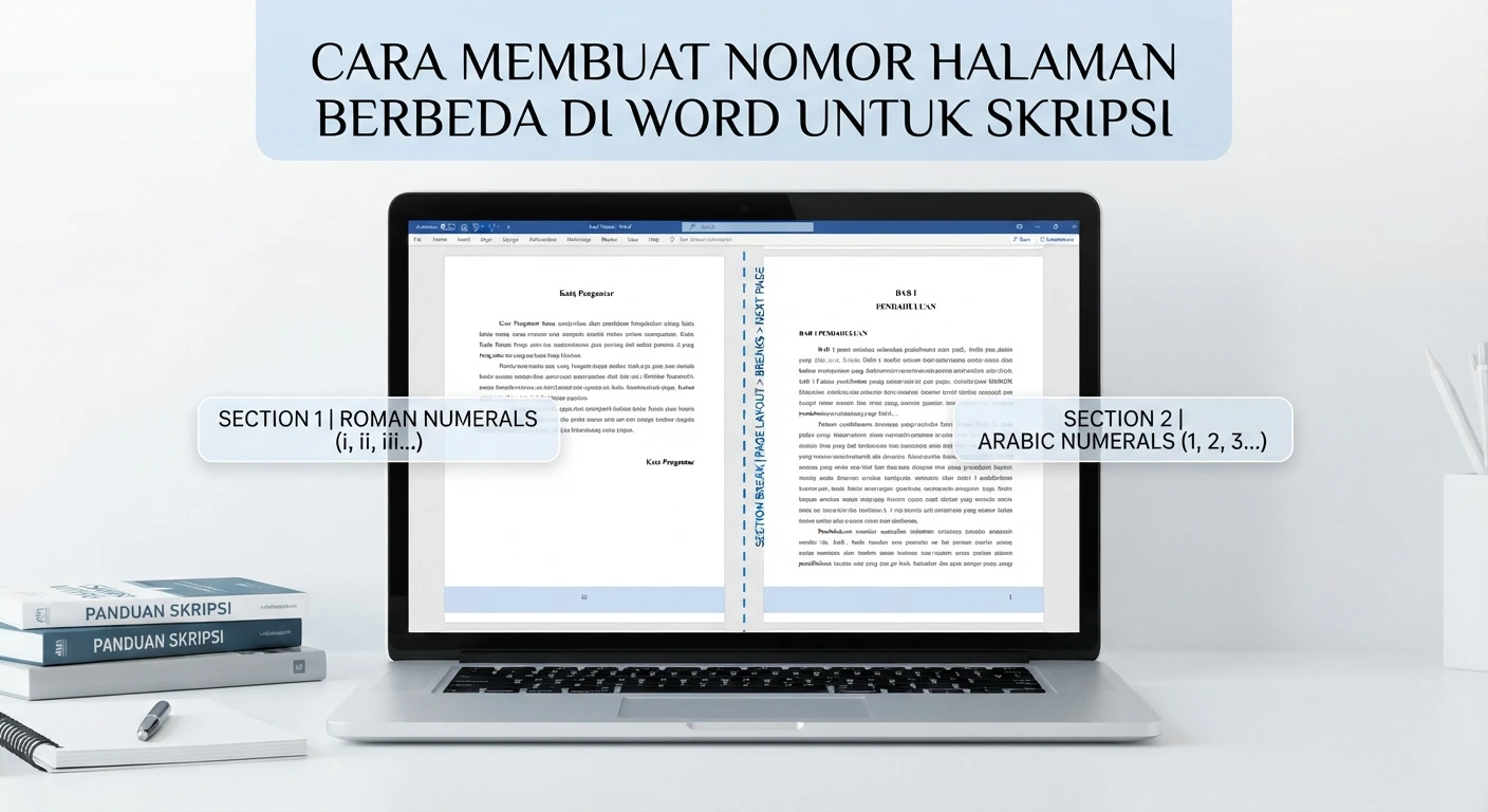 Cara Membuat Nomor Halaman Berbeda di Word Untuk Skripsi