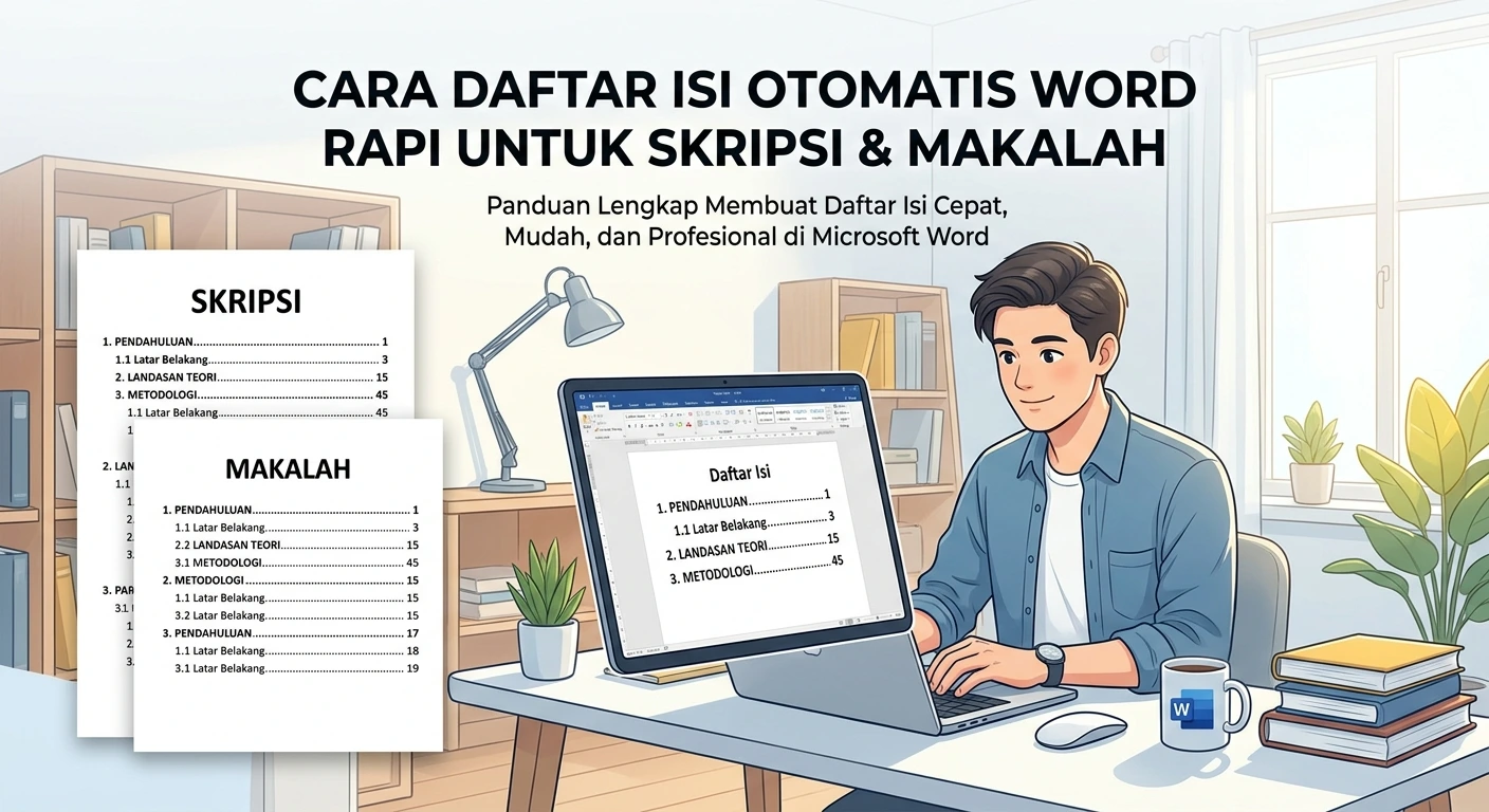 Cara Daftar Isi Otomatis Word Rapi untuk Skripsi & Makalah