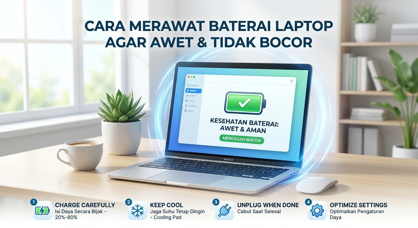 Cara Merawat Baterai Laptop agar Awet & Tidak Bocor